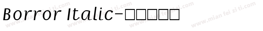 Borror Italic字体转换